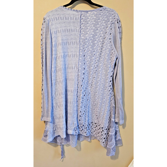 Simply Couture Gray Floral Lace Tunic Top Size XL Fairy Whimsy Boho Artsy Dainty - Picture 3 of 5